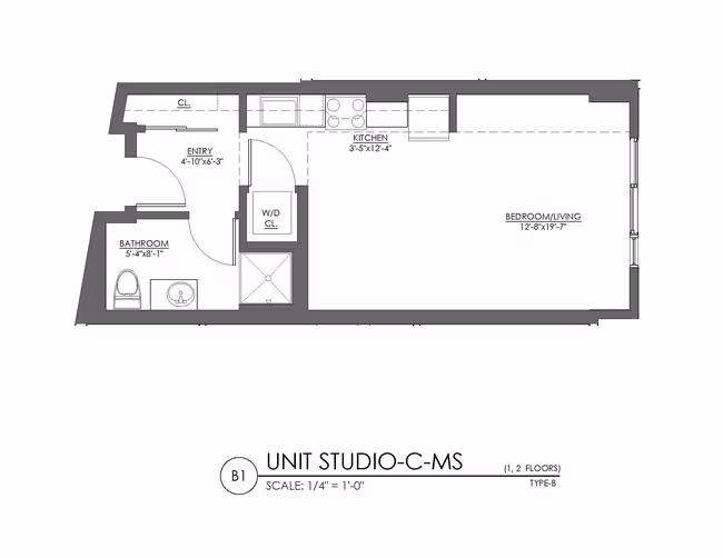 Studio - 462 sqft 408 floor plan